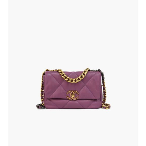 CHANEL Small Purple Leather 19 Bag C-A25955 - Picture 1 of 11